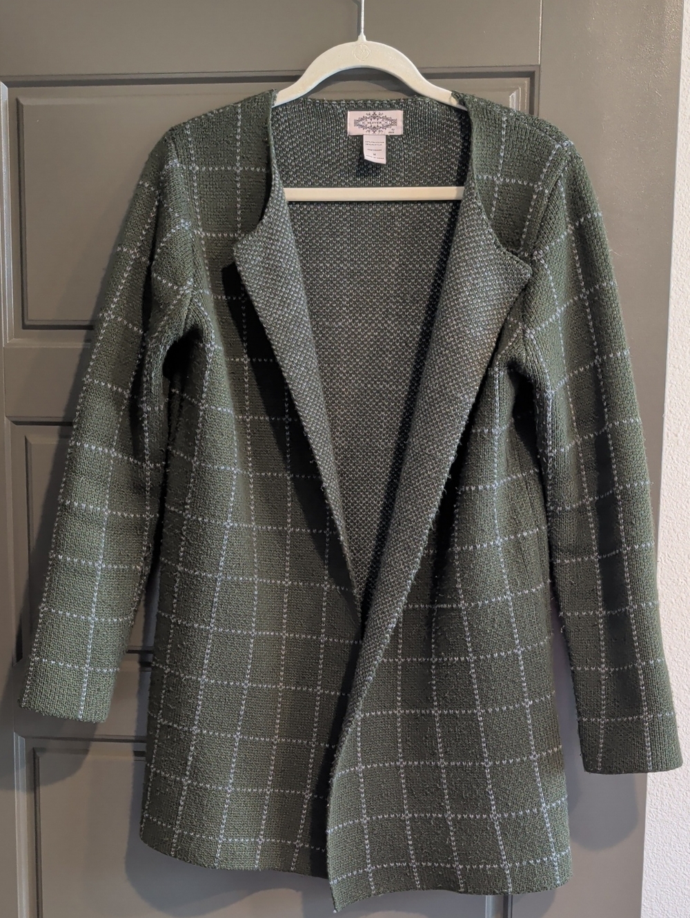 Olivers Olive Windowpane Open-Front Blazer